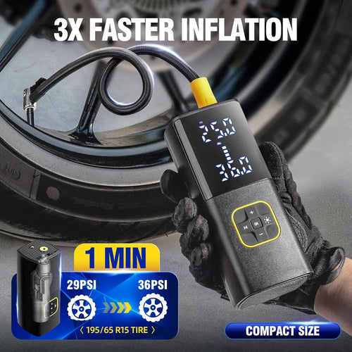 Cordless Tire Inflator 150PSI with Digital Gauge & LED Light - 9000Mah Battery
