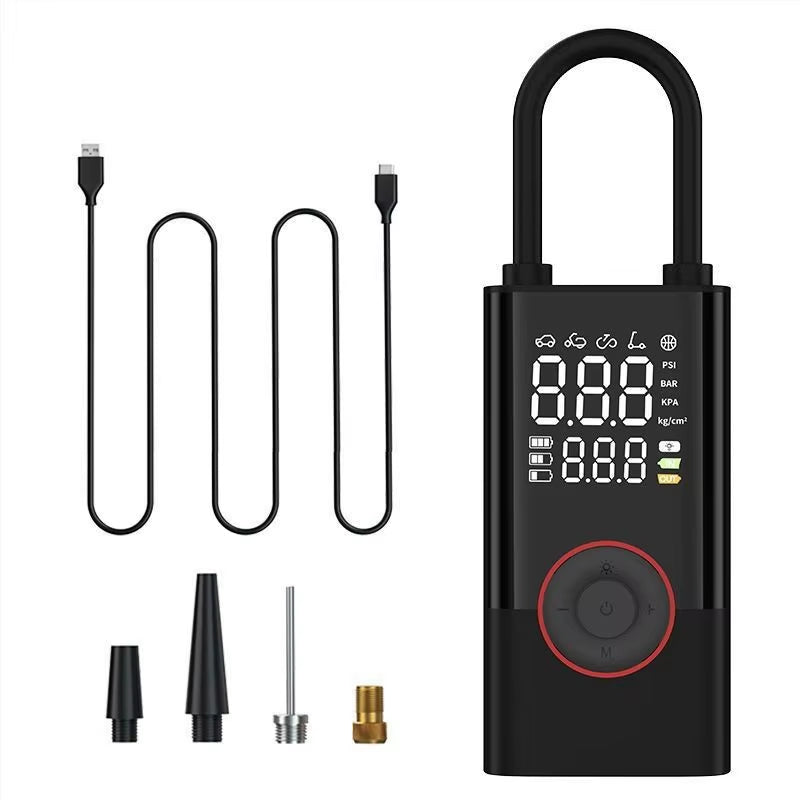 LEIBOO 150PSI Smart Air Pump Tire Inflator Portable Air Compressor with Digital Pressure Gauge for Car Bike Motorcycle Ball
