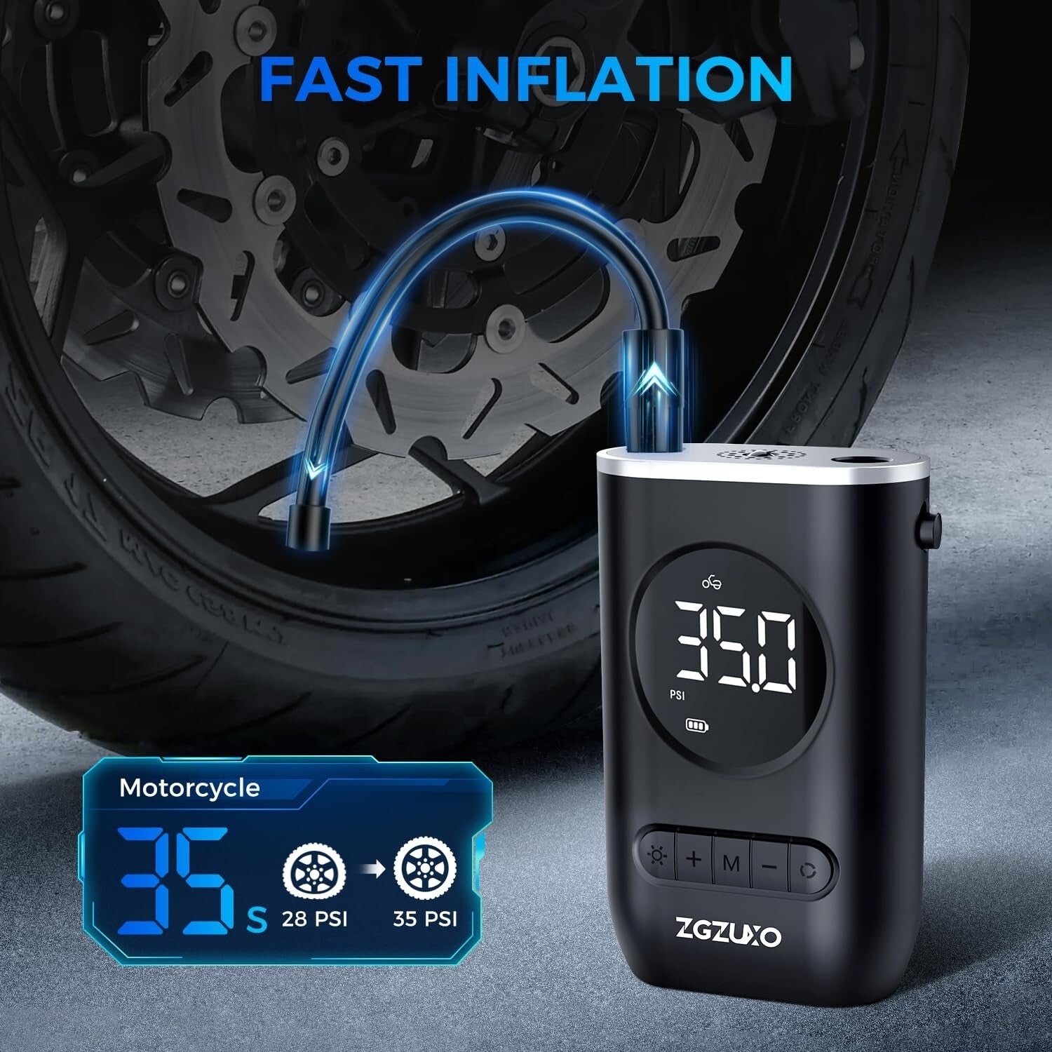 Tire Inflator Portable Air Compressor - 150PSI Cordless Air Pump for Car Tire...